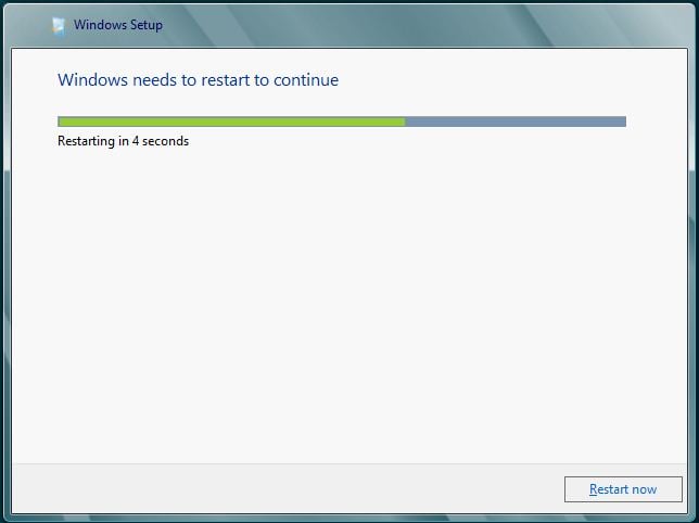 Windows Server 8 - Neustart