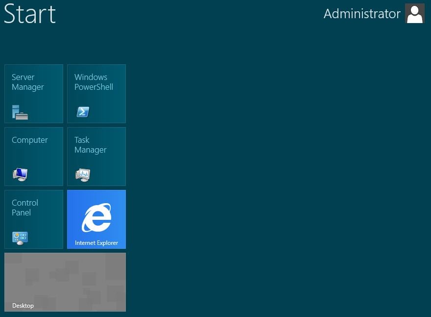Windows Server 8 - Startmenü