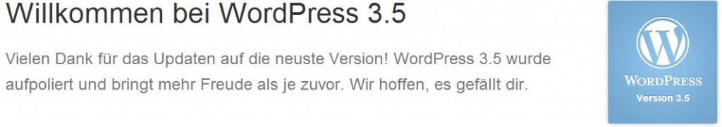WordPress 3.5 - Willkommen!