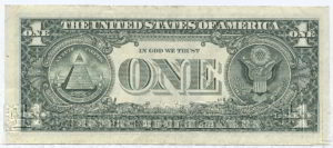 1-Dollar-Note der USA mit einer 13-stufigen Pyramide und dem allsehenden Auge - Bild von Welcome to All ! ツ auf Pixabay