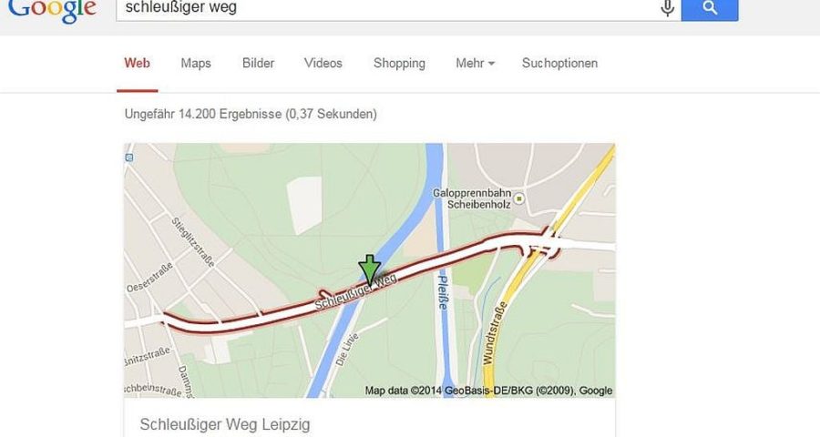Die Paußnitzbrücke bei Google