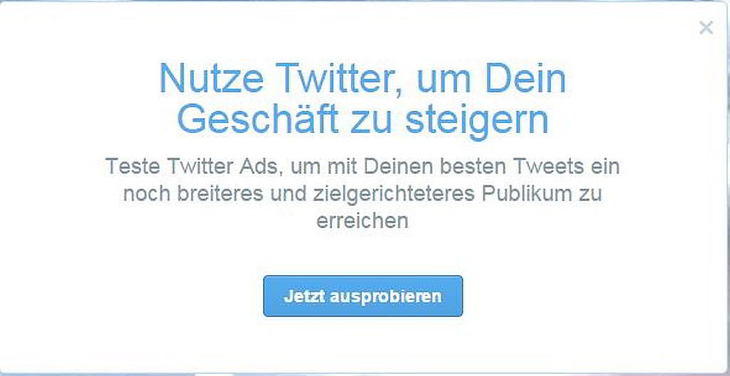 Twitter für Werbung nutzen - Screenshot