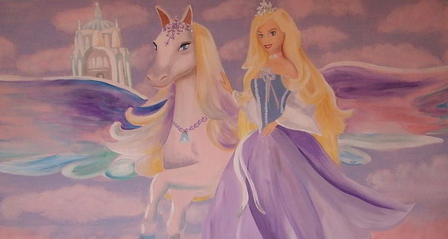 Barbie und der geheimnisvolle Pegasus - Wandmalerei - Bild von Klári Cseke auf Pixabay