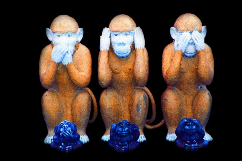 Die drei Affen - Bild von Dean Moriarty auf Pixabay
