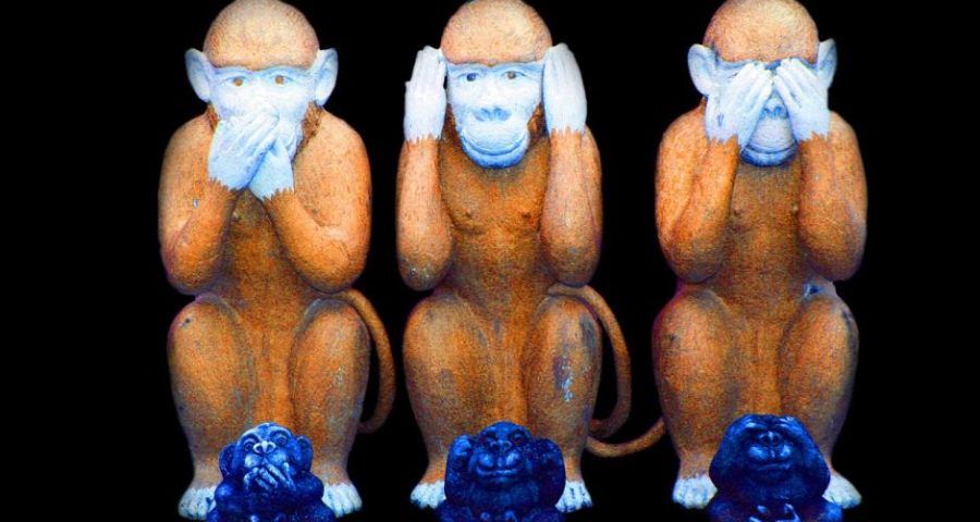 Die drei Affen - Bild von Dean Moriarty auf Pixabay