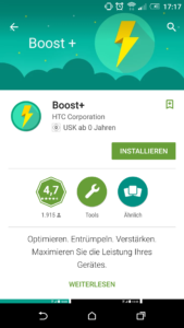 Boost+ im Play Store