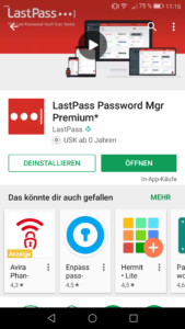 LastPass im Google Play Store