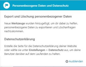 WordPress 4.9.6 bringt in de Werkzeugen neue Tools zur DSGVO und eine Datenschutzerklärung