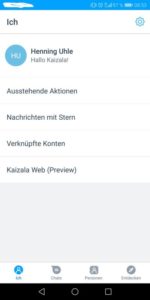 Microsoft Kaizala - Screenshot vom Profil in der App