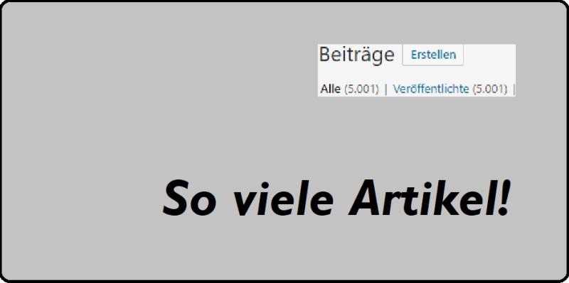 So viele Artikel im Blog - die 5000 voll gemacht