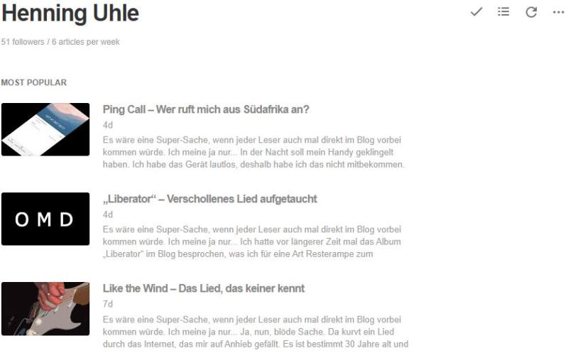 Mein RSS-Feed in Feedly