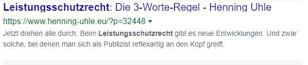 Das Leistungsschutzrecht: So sieht die Vorschau auf dem Dektop aus