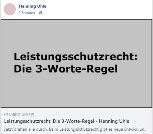 Leistungsschutzrecht: So sieht es bei Facebook aus