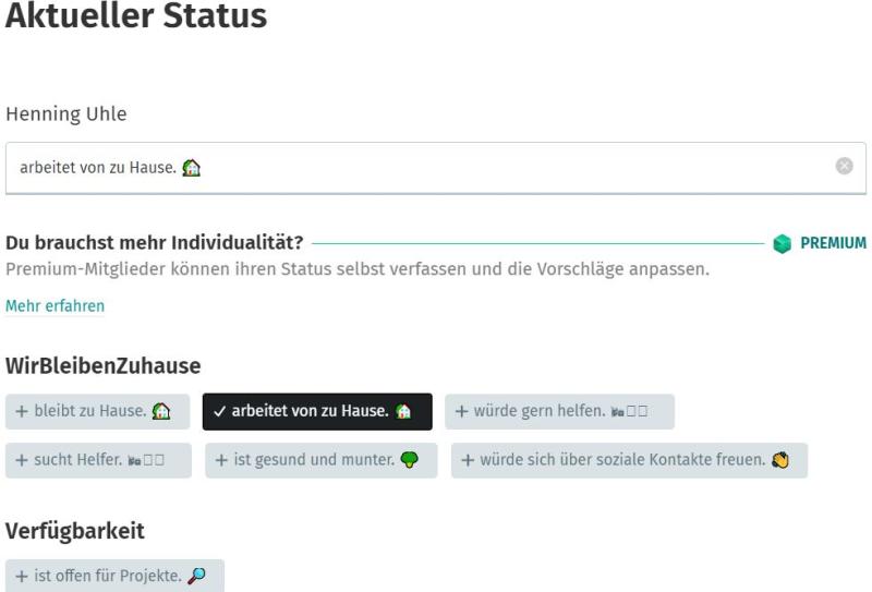 Einen individuellen Status-Eintrag kann ich bei XING nur verfassen, wenn ich Geld einwerfe