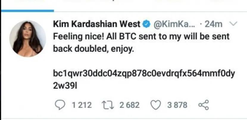 So sieht der Twitter-Betrug bei Kim Kardashian aus