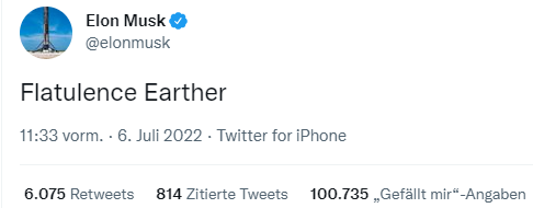 Ein typischer Elon Musk auf Twitter